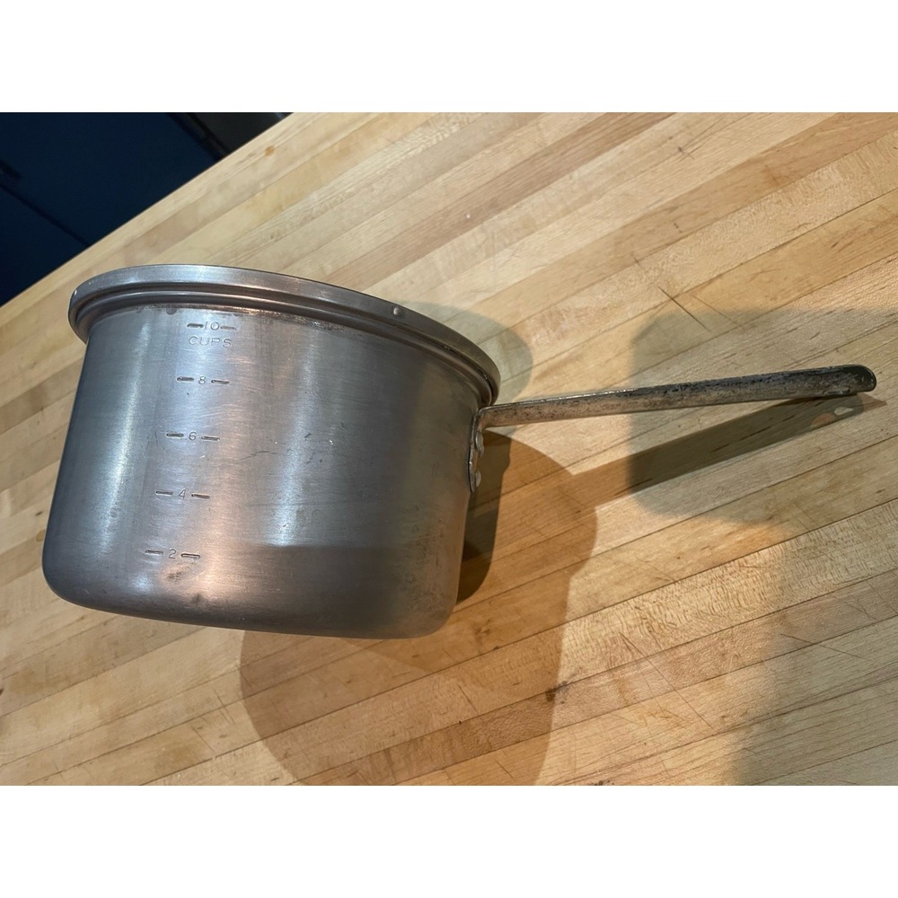 Vintage 10 Cup Aluminum Stock Pot Sauce Pan by VIKO of Denmark Lightweight 5 X 7
